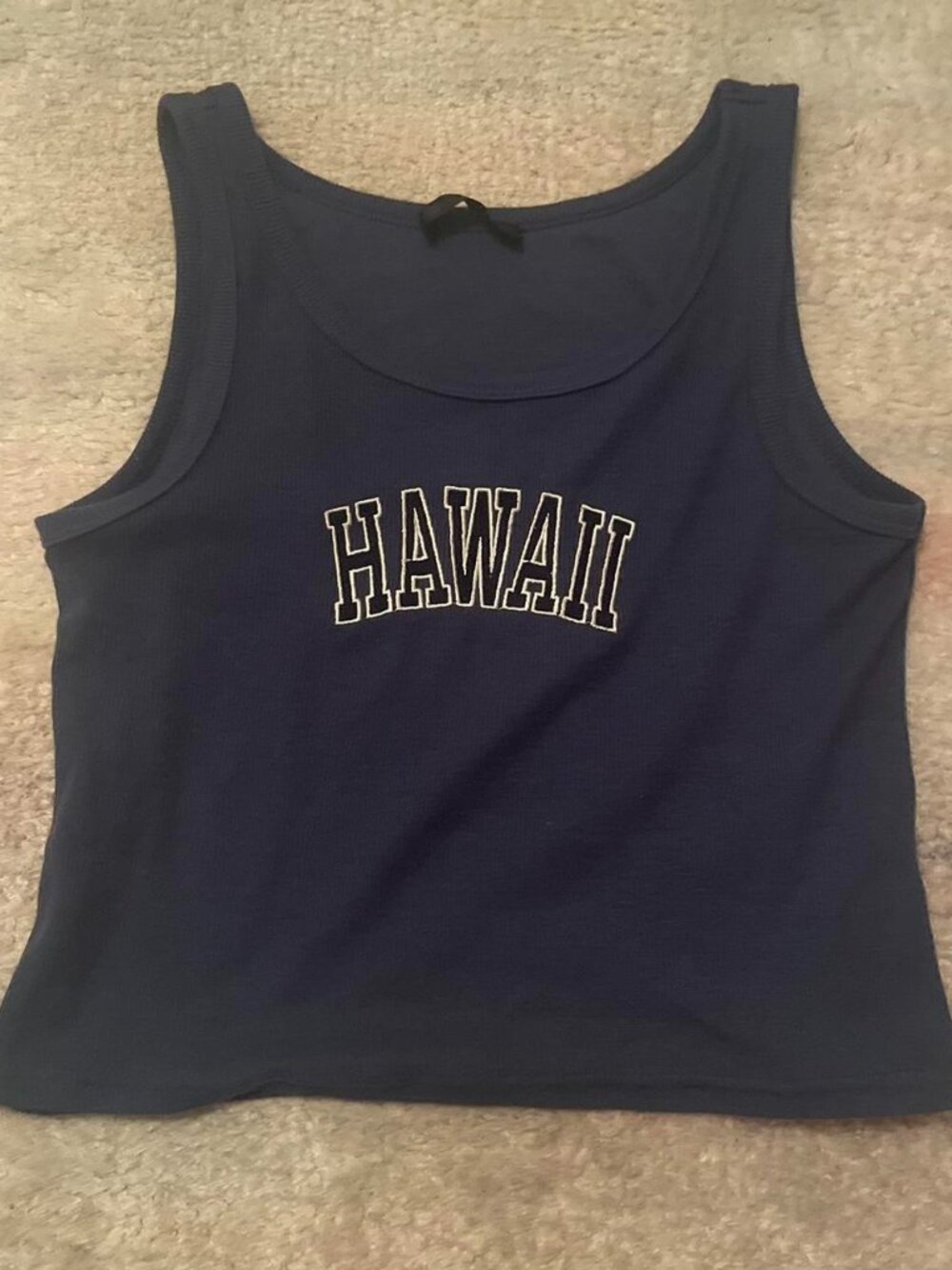Navy Hawaii Crop Top